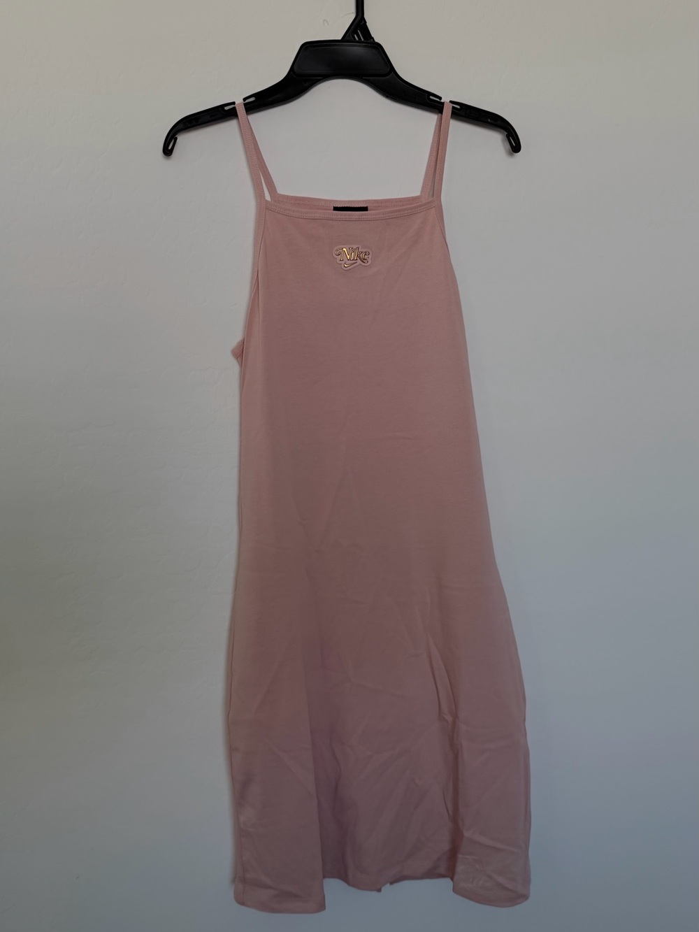 Nike Blush Pink Midi Slip Dress with Gold Logo